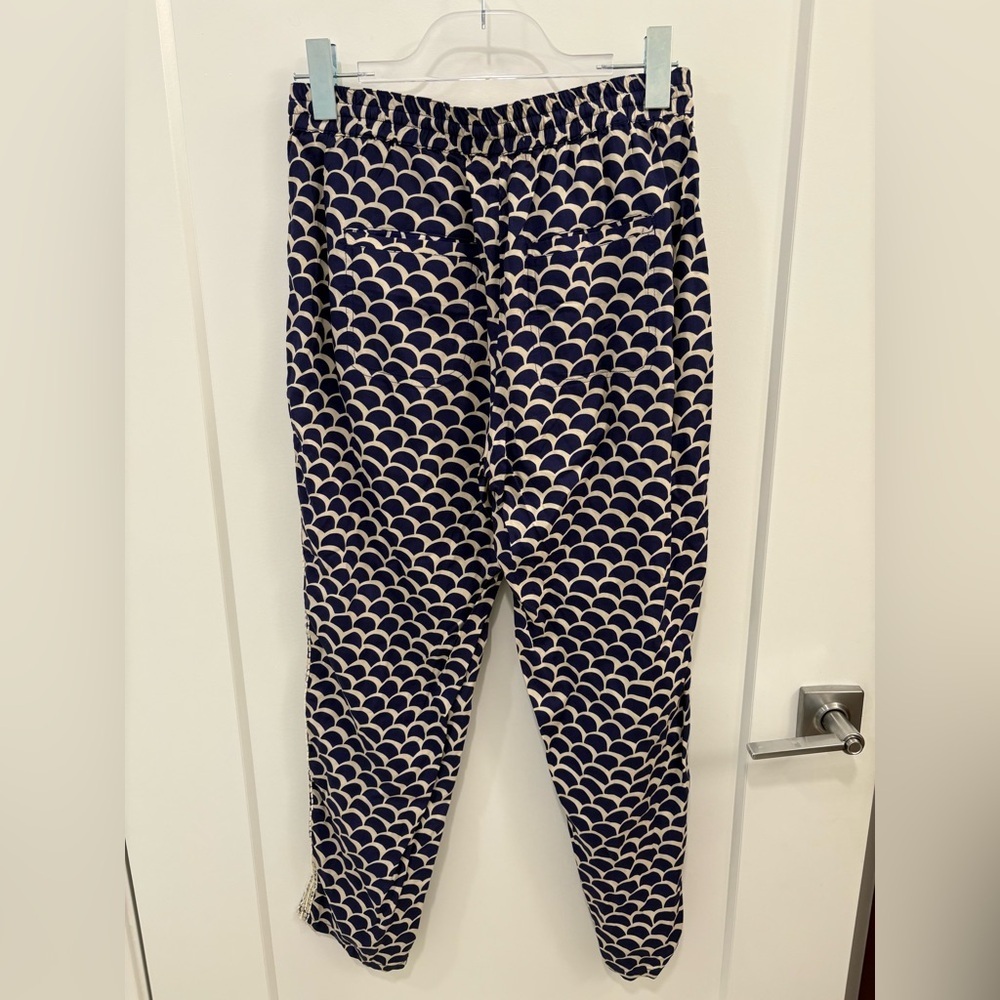 Anthropologie Beaded Joggers in Blue Scallop Motif Size XS - Picture 10 of 16